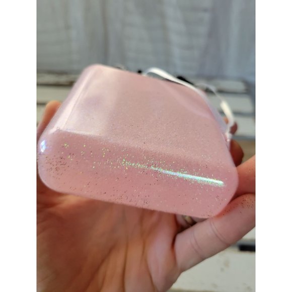 Pink car sparkle square ornament Xmas holiday tree - Picture 5 of 8